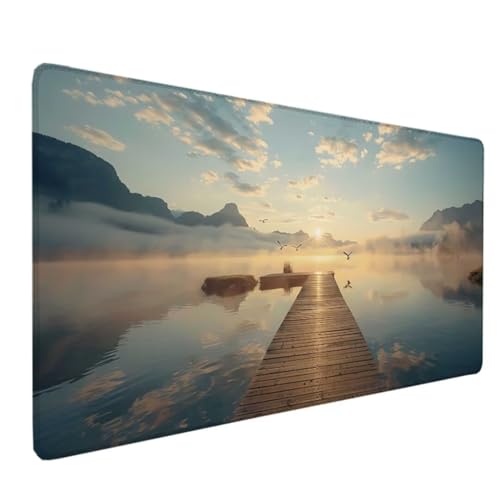 Zeipopge Gaming Mauspad XXL 100 x 50 cm, Mauspad Groß Blau Desk Mat Ozean Mouse Pad Vernähte Kanten Wasserdicht Anti-Rutsch Tischunterlage Verbessert Präzision und Geschwindigkeit-Für PC, Laptop H-O von Zeipopge