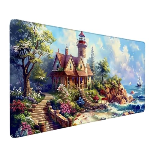 Zeipopge Gaming Mauspad XXL 60 x 30 cm, Mauspad Groß GrüN Desk Mat Ozean Mouse Pad Vernähte Kanten Wasserdicht Anti-Rutsch Tischunterlage Verbessert Präzision und Geschwindigkeit-Für PC, Laptop 3-7 von Zeipopge