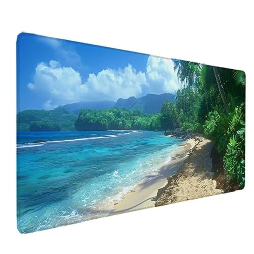 Zeipopge Gaming Mauspad XXL 800x400 MM, Mauspad Groß GrüN Desk Mat Ozean Mouse Pad Vernähte Kanten Wasserdicht Anti-Rutsch Tischunterlage Verbessert Präzision und Geschwindigkeit-Für PC, Laptop 6-2 von Zeipopge