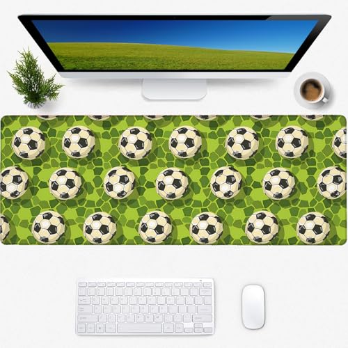 Fußball-Mauspad, quadratisch, für Schreibtisch, kabellose Maus, Bürodekoration, Schreibtischzubehör für Computer, Laptop, Büro, Arbeit, Gaming, 80 x 29 cm von Zeleda