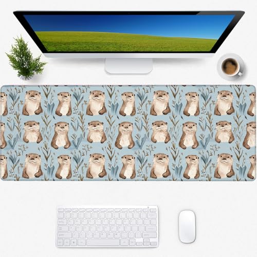 Otter Mauspad, quadratisch, für Schreibtisch, kabellose Maus, Bürodekoration, Schreibtischzubehör für Computer, Laptop, Büro, Arbeit, Gaming, 80 x 29 cm von Zeleda