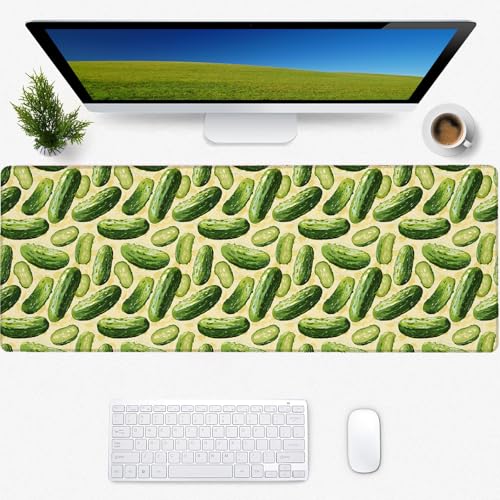 Pickle Mauspad, quadratisches Mauspad, rutschfeste Gummiunterseite, wasserdicht, für kabellose Maus, Computer, Laptop, Büro, Zuhause, 80 x 29 cm von Zeleda