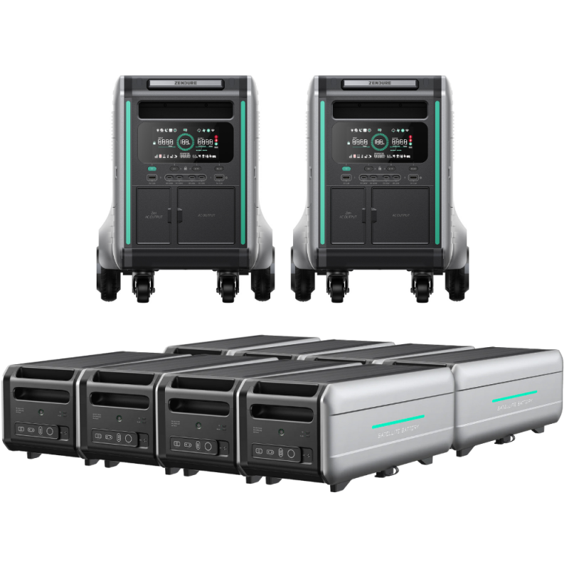 2x Zendure Powerstation SuperBase V6400 + 8x Satellitenbatterie 64 kWh von Zendure