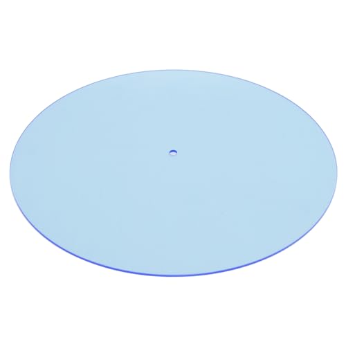 Plattenteller-Slipmat, Transparente Plattenspieler-Slipmat, Reduziert Statische Staubgeräusche, Eng Definierter Bass, Modernes Acryl für 12-Zoll-Vintage-Plattenspieler (hellblau) von Zerodis