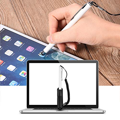 Universal Stylus Pen Touch Pen für Tablet, Hochempfindliche Zinklegierungsbeschichtung Weiß Schwarz, Silikon Touch Pen für Mobiltelefon von Zerodis