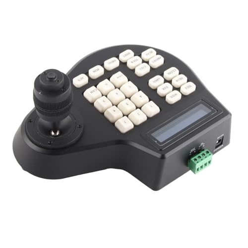 Zerodis Mini-Analog-PTZ-Kamera-Tastatur, PTZ-Kamera-Controller-Tastatur ABS 100–240 V, Einfache Bedienung, 4D-Joystick für öffentliche Sicherheit (EU-Stecker) von Zerodis