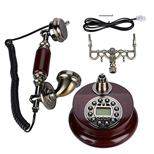 Antikes Telefon, Digitales Vintage-Telefon, klassisches europäisches Retro-Telefon mit Kabel für Kopfhörer zum Aufhängen für das Büro von Zerone