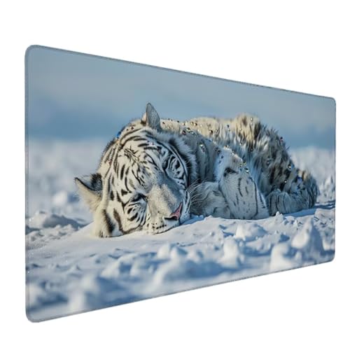 Gaming Mauspad XXL Schwarz - Großes Mousepad 90x40cm - rutschfeste Schreibtischunterlage für Gaming und Büro - Fransenfreie Ränder - Präzises und Langlebiges Maxlvl Large Mouse Pad (Schwarz Tier) 0-V9 von Zgcoyeo