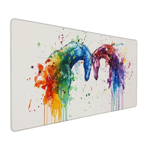 Mauspad, 80x40cm Gaming Mousepad mit Wasserdicht und Rutschfester Gummi für PC-Büro, Arbeit, Gaming, Studium, Laptop, Computer, Zuhause Für Home Office Geschenk (Lila Tier) Ergonomisches Mauspad 2-VI von Zgcoyeo