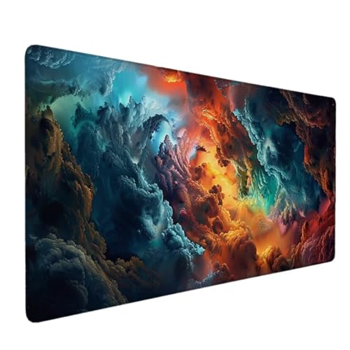 Mauspad, Mousepad [30% Größer], Mouse Pad mit Anti-Rutsch-Gummiboden & Vernähte Kanten Mauspads für Computer Laptop und PC, Mouse Mat Geschenk Für Home Office 80x40cm (Rot Wolke) - Ergonomisches 8-NH von Zgcoyeo