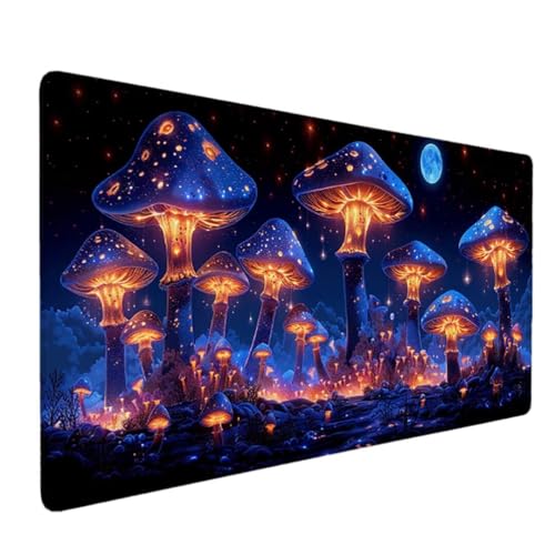 XXL Speed Gaming Mauspad 120 x 60cm - XXL Mousepad - Tischunterlage Large Size - verbessert Präzision und Geschwindigkeit Schreibtischunterlage Für Home Office (Lila Pilz) - Ergonomisches XXL 5-4L von Zgcoyeo