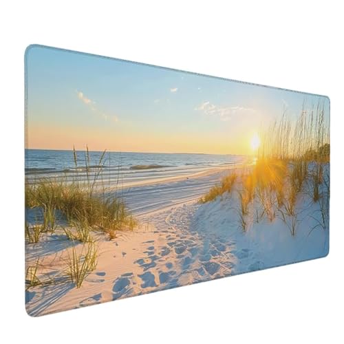 XXL Speed Gaming Mauspad 80 x 30cm - XXL Mousepad - Tischunterlage Large Size - verbessert Präzision und Geschwindigkeit Schreibtischunterlage Geschenk Home Office (Schwarz Strand) Ergonomisches 2-JY von Zgcoyeo