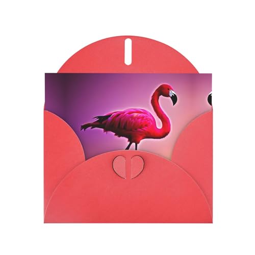 Rote Grußkarte mit leeren Karten und Umschlägen, rosa Flamingo-Muster, perfekt für Geburtstag, Hochzeit, Valentinstag und mehr von ZhanGM