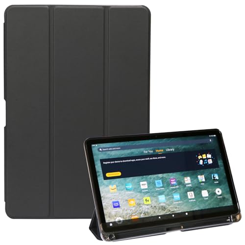 ZhaoCo Hülle für Amazon Fire Max 11-Tablet 13. Generation 2023, Schutzhülle mit Klarer Transparenter Weicher TPU-Rückenschale und Auto Schlaf/Aufwach - Schwarz von ZhaoCo