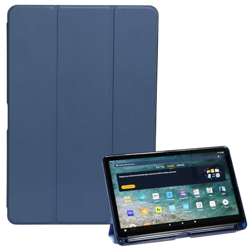 ZhaoCo Hülle für Amazon Fire Max 11-Tablet 13. Generation 2023, Schutzhülle mit Klarer Transparenter Weicher TPU-Rückenschale und Bleistifthalter - Marine von ZhaoCo