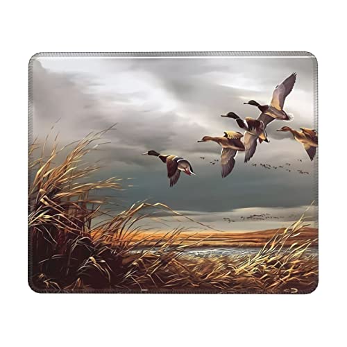 ZhaoYuGoods Mauspad mit Jagd-Motiv fliegende Wildenten, rechteckig, 30 cm x 25 cm, niedlich, rutschfeste Gummiunterseite, Mauspad für Computer, Laptop, Büro, Schreibtisch, lustige Gaming-Mauspads von ZhaoYuGoods