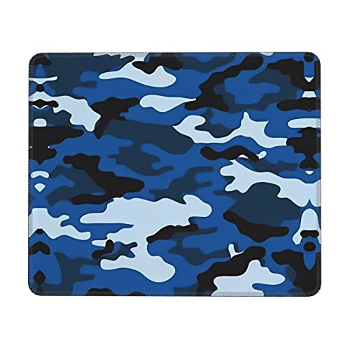 ZhaoYuGoods Mauspad mit blauem Camouflage-Druck, rechteckig, 24 cm x 20 cm, niedlich, rutschfeste Gummiunterseite, Mauspad für Computer, Laptop, Büro, Schreibtisch, lustige Gaming-Mauspads von ZhaoYuGoods