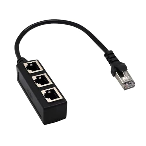 Zhixifan 1 Auf 3 Buchse LAN Ethernet Splitter, Ethernet Kabel Adapter, 1 Stecker auf 3 Buchsen Schnittstelle Ethernet Kabel RJ45 Splitter Adapter für Ethernet Cat5 Cat6 Cat7 von Zhixifan