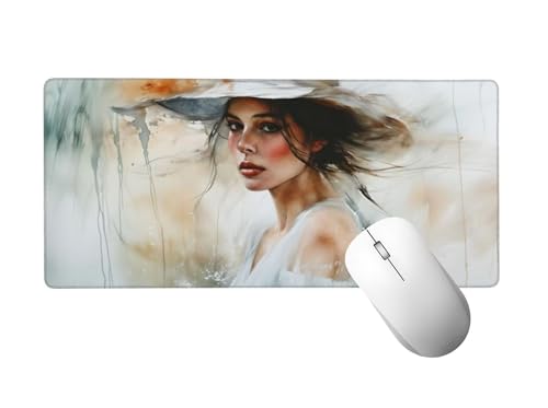 Abstrakt Mauspad XXL 800 x 400 mm, Mousepad Frau Mauspad Gaming mit Genähten Kanten, rutschfeste Gummibasis Mouse Pad, für PC, Laptop Verbessert Präzision und Geschwindigkeit, Gaming Zubehör H-34 von Zhlpjecc