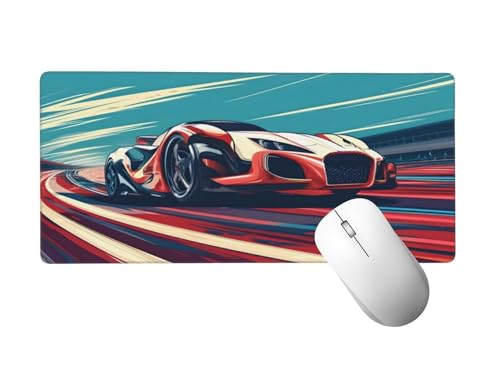 Auto Mauspad XXL 1000 x 500 mm, Mousepad Szene Mauspad Gaming mit Genähten Kanten, rutschfeste Gummibasis Mouse Pad, für PC, Laptop Verbessert Präzision und Geschwindigkeit, Gaming Zubehör H-60 von Zhlpjecc