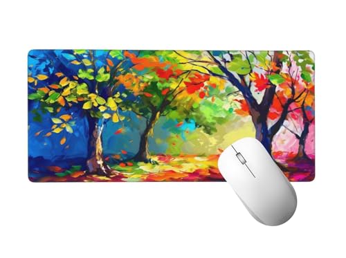 Farbe Mauspad XXL 1400 x 600 mm, Mousepad Blatt Mauspad Gaming mit Genähten Kanten, rutschfeste Gummibasis Mouse Pad, für PC, Laptop Verbessert Präzision und Geschwindigkeit, Gaming Zubehör H-86 von Zhlpjecc