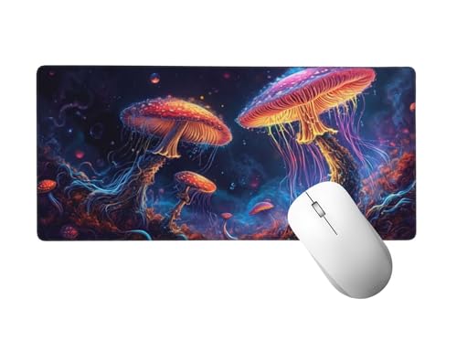 Farbe Mauspad XXL 1400 x 600 mm, Mousepad Pilz Mauspad Gaming mit Genähten Kanten, rutschfeste Gummibasis Mouse Pad, für PC, Laptop Verbessert Präzision und Geschwindigkeit, Gaming Zubehör H-115 von Zhlpjecc