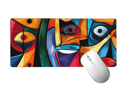 Gaming Mauspad XXL 900 x 400 mm, Mauspad Abstrakt Mousepad XXL 90x40 cm Schreibtischunterlage Groß Size, mit Genähten Kanten Mouse Pad Frau Mauspad für Spiele, Home Office Deko Geschenke Männer H-32 von Zhlpjecc