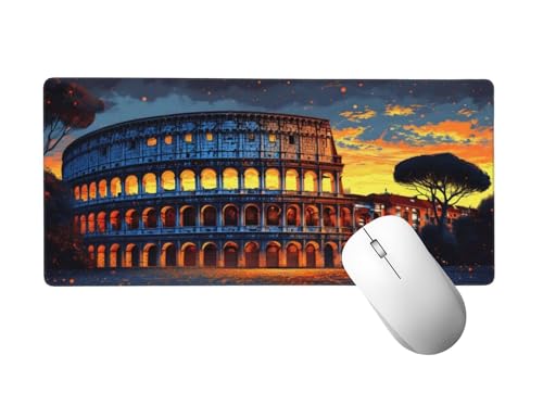 Stadt Mauspad XXL 1400 x 600 mm, Mousepad Szene Mauspad Gaming mit Genähten Kanten, rutschfeste Gummibasis Mouse Pad, für PC, Laptop Verbessert Präzision und Geschwindigkeit, Gaming Zubehör H-58 von Zhlpjecc