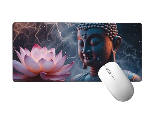 Zen Mauspad XXL 1000 x 500 mm, Mousepad Lotus Mauspad Gaming mit Genähten Kanten, rutschfeste Gummibasis Mouse Pad, für PC, Laptop Verbessert Präzision und Geschwindigkeit, Gaming Zubehör H-62 von Zhlpjecc