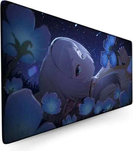 3mm Thickening Anime Freezing Beyond Journey's End Mouse Pad Keyboard Pad 900x400x3mm Delicate Lock Edge Waterproof Non-Slip von Zhrupen