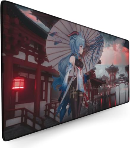 Gaming Mouse Pad Genshin Impact Ganyu Gaming Desk Mat Keyboard Mat Large Mouse Pads Rubber Mouse Pads (900x400mm) ﻿ von Zhrupen