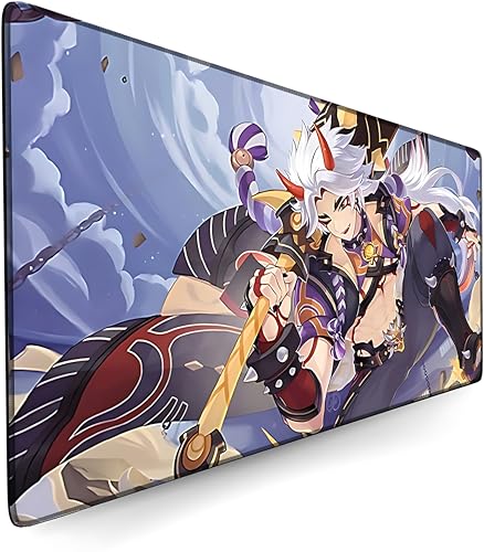 Zhrupen Gaming Mouse Pad Genshin Impact Arataki Itto Gaming Desk Mat Keyboard Mat Large Mouse Pads Rubber Mouse Pads (900x400mm) ﻿ von Zhrupen