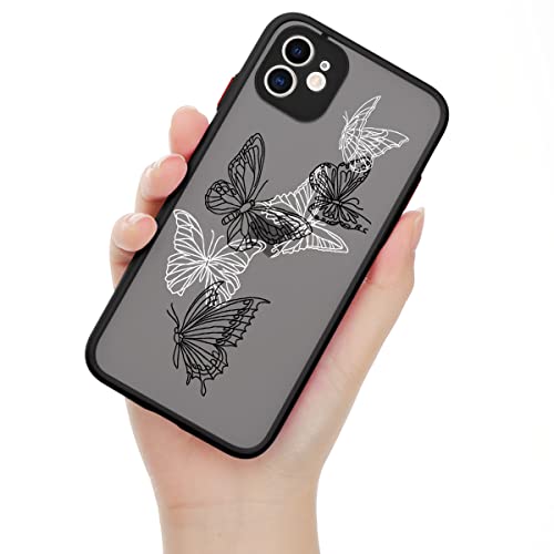 ZhuoFan für iPhone 12 Mini Hülle - 5,4", Aesthetic mit Motiv Anti-Kratzen Stoßfest Handyhülle, Durchsichtig Cartoon Muster Silikon TPU Schutzhülle Kameraschutz Case für iPhone 12 Mini, Schmetterling von ZhuoFan