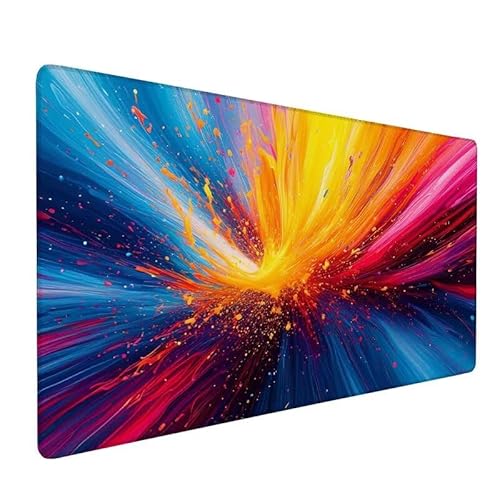 Mauspad Abstrakt, GroßEs Mauspad 1200x600x3mm XXL Mauspad Gaming Bunt, Mouse Pad Mit VernäHte Kanten, Schreibtischunterlage, Rutschfeste Gummibasis, Verbessert PräZision Und Geschwindigkeit XZ-619 von Zhynfiie