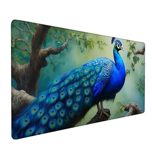 Mauspad Baum,XXL Mauspad 1500x800x3mm,Mauspad Gaming Pfau,Large Size Schreibtisch Unterlage,Wasserdicht Mouse Pad,GenäHte Kanten,rutschfest,Improved Precision and Speed,FüR Office Geschenk XZ-608 von Zhynfiie