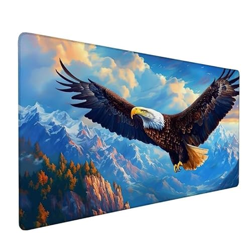 Mauspad Bergspitze,GroßEs Mauspad 1200x600x3mm XXL Mauspad Gaming Adler,Mouse Pad Mit VernäHte Kanten,Schreibtischunterlage,rutschfeste,Verbessert PräZision Und Geschwindigkeit,FüR Home Office XZ-305 von Zhynfiie