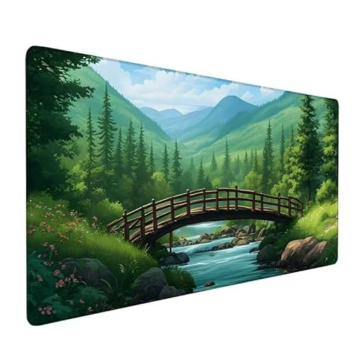 Mauspad Brücke,XXL Mauspad 700x400x3mm,Mauspad Gaming See,Large Size Schreibtisch Unterlage,Wasserdicht Mouse Pad,GenäHte Kanten,rutschfest,Improved Precision and Speed,FüR Office Geschenk XZ-946 von Zhynfiie