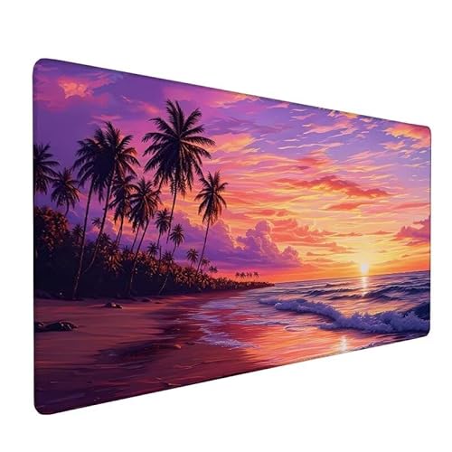 Mauspad Gelb,GroßEs Mauspad 1500x800x3mm XXL Mauspad Gaming Strand,Mouse Pad Mit VernäHte Kanten,Schreibtischunterlage,Rutschfeste Gummibasis,Verbessert PräZision Und Geschwindigkeit,FüR Office XZ-629 von Zhynfiie