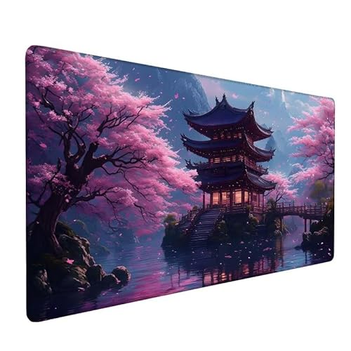 Mauspad Palast,GroßEs Mauspad 1200x600x3mm XXL Mauspad Gaming See,Mouse Pad Mit VernäHte Kanten,Schreibtischunterlage,Rutschfeste Gummibasis,Verbessert PräZision Und Geschwindigkeit,FüR Office XZ-741 von Zhynfiie