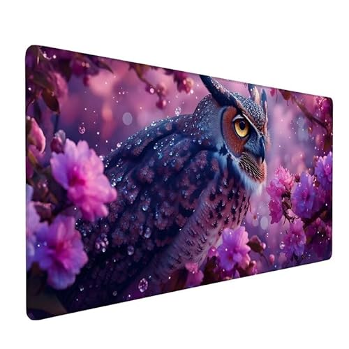 Mauspad Rosa,GroßEs Mauspad 1200x600x3mm XXL Mauspad Gaming Eule,Mouse Pad Mit VernäHte Kanten,Schreibtischunterlage,Rutschfeste Gummibasis,Verbessert PräZision Und Geschwindigkeit,FüR Office XZ-627 von Zhynfiie