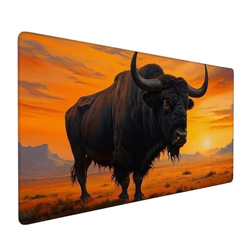 Mauspad Sonnenuntergang,GroßEs Mauspad 1500x800x3mm XXL Mauspad Gaming Ochse,Mouse Pad Mit VernäHte Kanten,Schreibtischunterlage,Rutschfeste,Verbessert PräZision Und Geschwindigkeit,FüR Office XZ-949 von Zhynfiie