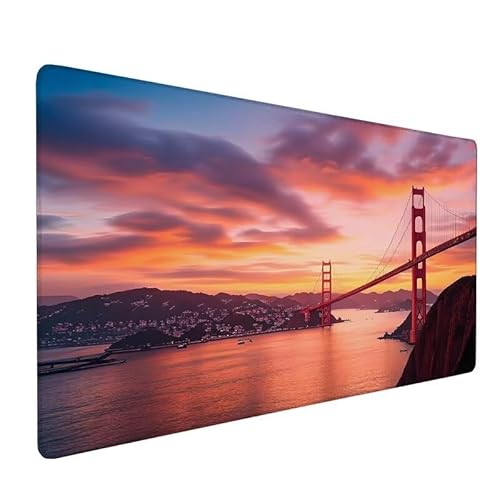 Mauspad Stadt,GroßEs Mauspad 1200x600x3mm XXL Mauspad Gaming Landschaft,Mouse Pad Mit VernäHte Kanten,Schreibtischunterlage,rutschfeste,Verbessert PräZision Und Geschwindigkeit,FüR Home Office XZ-641 von Zhynfiie