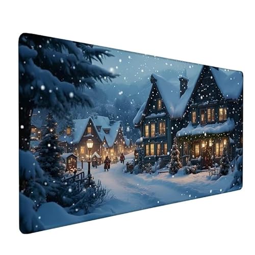 Mauspad Weihnachten,XXL Mauspad 800x400x3mm,Mauspad Gaming Kabine,Large Size Schreibtisch Unterlage,Wasserdicht Mouse Pad,GenäHte Kanten,Rutschfest,Improved Precision And Speed,Office GeschenkXZ-72 von Zhynfiie