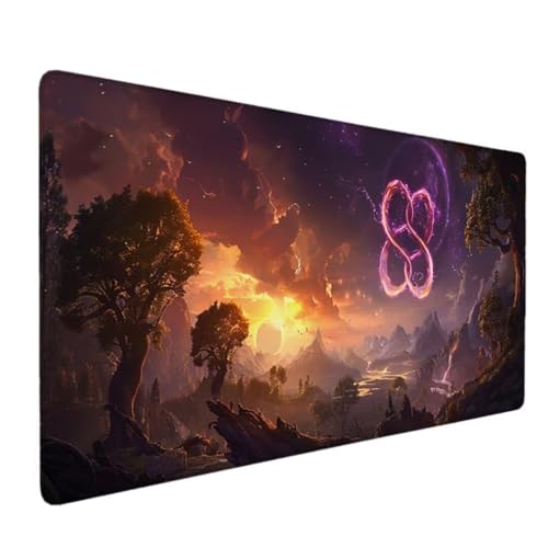 Gaming Mauspad XXL 1000x500, Optimiert für Gaming-Sensoren, Oberflächenreibung rutschfeste Schreibtischunterlage Mousepad Groß, Mac und PC-Gaming-Zubehör, Geschenk, Mousepad XXL Lila (Landschaft) X-6 von Zhyolei