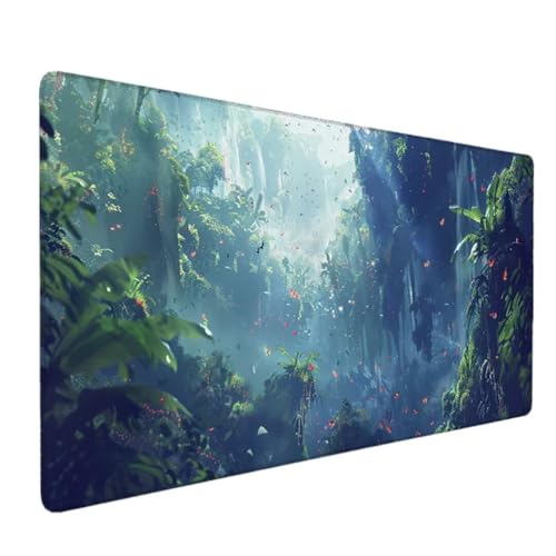 Gaming Mauspad XXL 1200 x 600mm - XXL Mousepad groß Schreibtischunterlage mit Motiv - Verbessert Präzision und Geschwindigkeit Schreibtisch Unterlage - auch für Maus und Tastatur GrüN (Landschaft) 8-O von Zhyolei