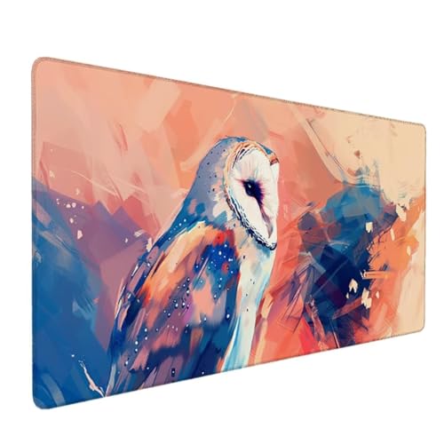 Gaming Mauspad XXL 1200 x 600mm - XXL Mousepad groß Schreibtischunterlage mit Motiv - Verbessert Präzision und Geschwindigkeit Schreibtisch Unterlage - auch für Maus und Tastatur Rosa (Eule) 4-2 von Zhyolei