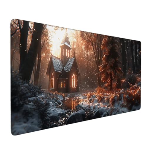 Mauspad XXL 1200x600mm Gaming Mousepad Groß Braun für alle Maustypen (Optisch, Laser) mit stark haftender Unterseite für optimalen Halt Wasserdicht Schreibtischunterlage Ergonomisches (Baum) 2-J von Zhyolei