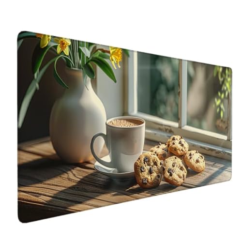 Mousepad XXL 1000x500, Mauspad Groß Braun Schreibtischunterlage, Verbessert Präzision und Geschwindigkeit Gaming Mauspad, Wasserdicht Rutschfeste Gummibasis Ergonomisches Mauspad XXL (Kaffee) 7-5 von Zhyolei