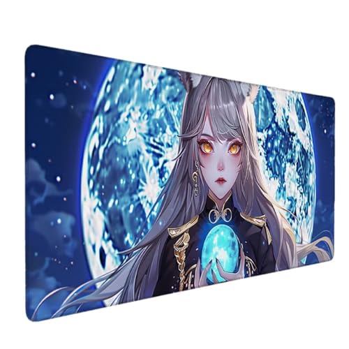 Premium Gaming Mauspad XXL 1200x600 - Wasserdicht & Rutschfest Mouse Pad - Genähte Kanten für Haltbarkeit Schreibtischunterlage- Perfekt für PC, MacBook und Laptop - Mousepad Groß Blau (Karikatur) Y-1 von Zhyolei