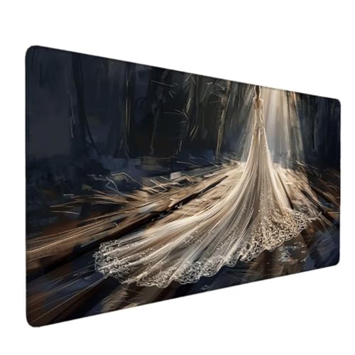 Premium Gaming Mauspad XXL 800x300 - Wasserdicht & rutschfest Mouse Pad - Genähte Kanten für Haltbarkeit Schreibtischunterlage- Perfekt für PC, MacBook und Laptop - Mousepad Groß Grau (Rock) Y-B von Zhyolei